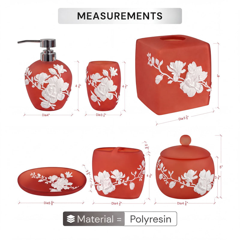 Bathroom Accessory Set – Elegant Polyresin Bath Décor Set with Soap Dispenser & Tumbler