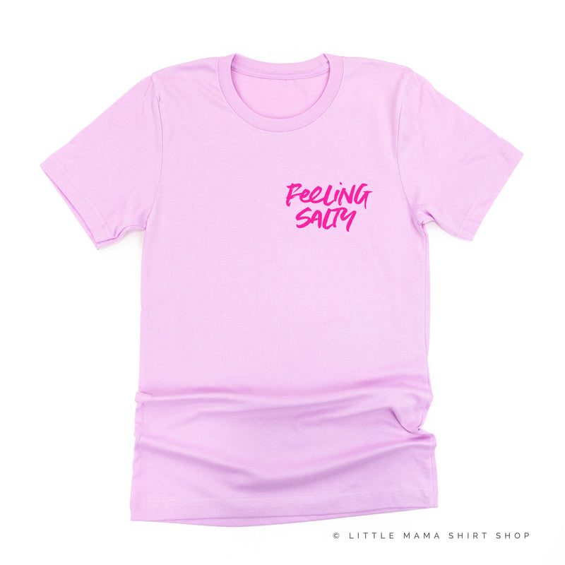 FEELING SALTY POCKET DESIGN FRONT / OCEAN SUNSET BACK- Unisex Tee