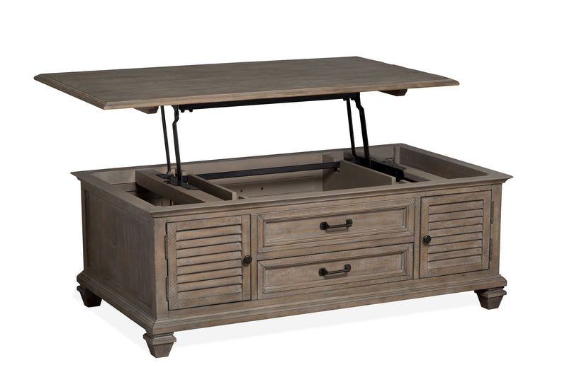 Lancaster - Lift Top Storage Cocktail Table (With Casters) - Dove Tail Gray