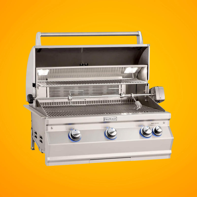 Fire Magic Aurora Multi-User Built-In Grill With Analog Thermometer & Rotisserie Kit, 36" [A790I-8EAN/P] (SAK42701)