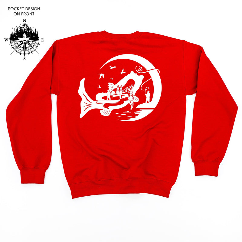 Fishing Compass - Fishing Scene (pf&b) - BASIC Fleece