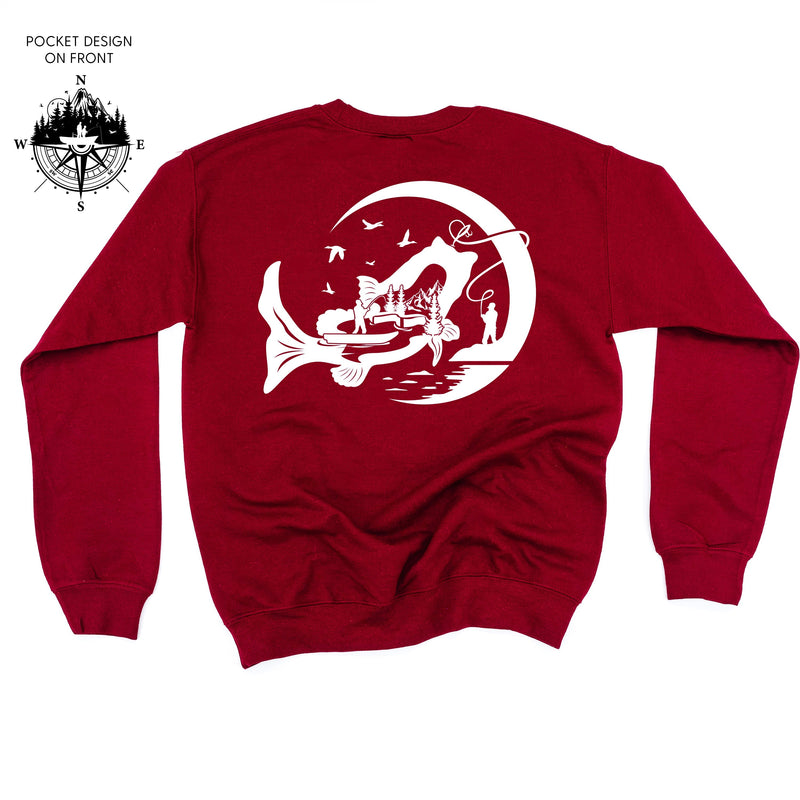 Fishing Compass - Fishing Scene (pf&b) - BASIC Fleece