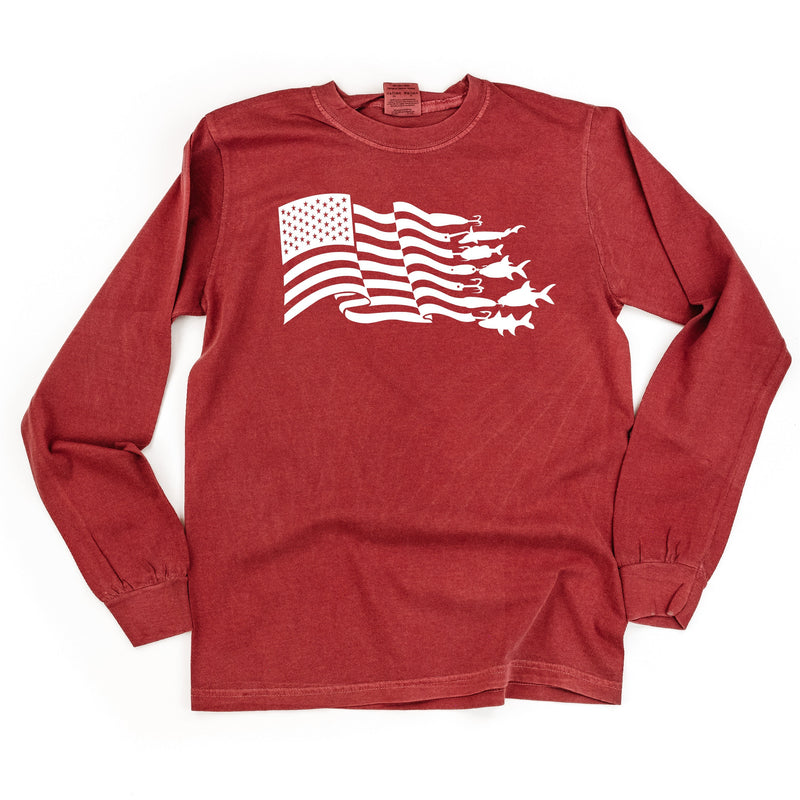 Fishing Flag - Long Sleeve Comfort Colors Tee