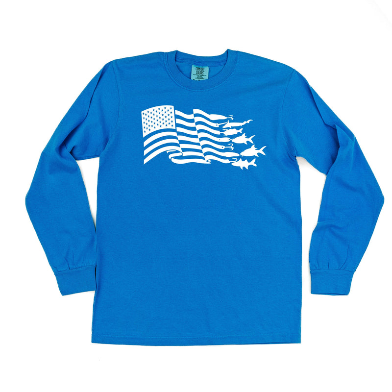 Fishing Flag - Long Sleeve Comfort Colors Tee
