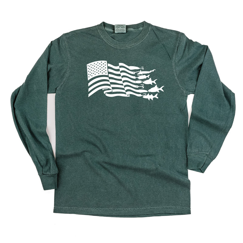 Fishing Flag - Long Sleeve Comfort Colors Tee
