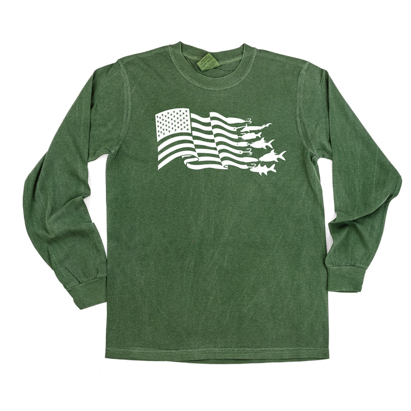 Fishing Flag - Long Sleeve Comfort Colors Tee