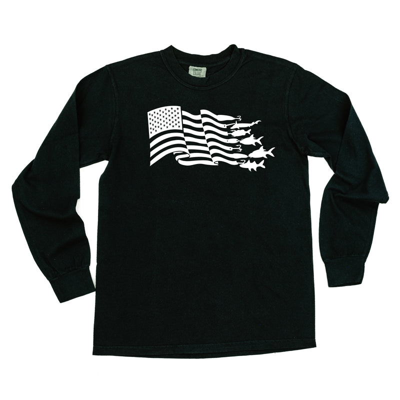 Fishing Flag - Long Sleeve Comfort Colors Tee