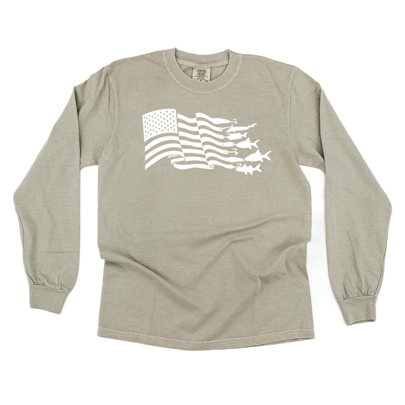 Fishing Flag - Long Sleeve Comfort Colors Tee