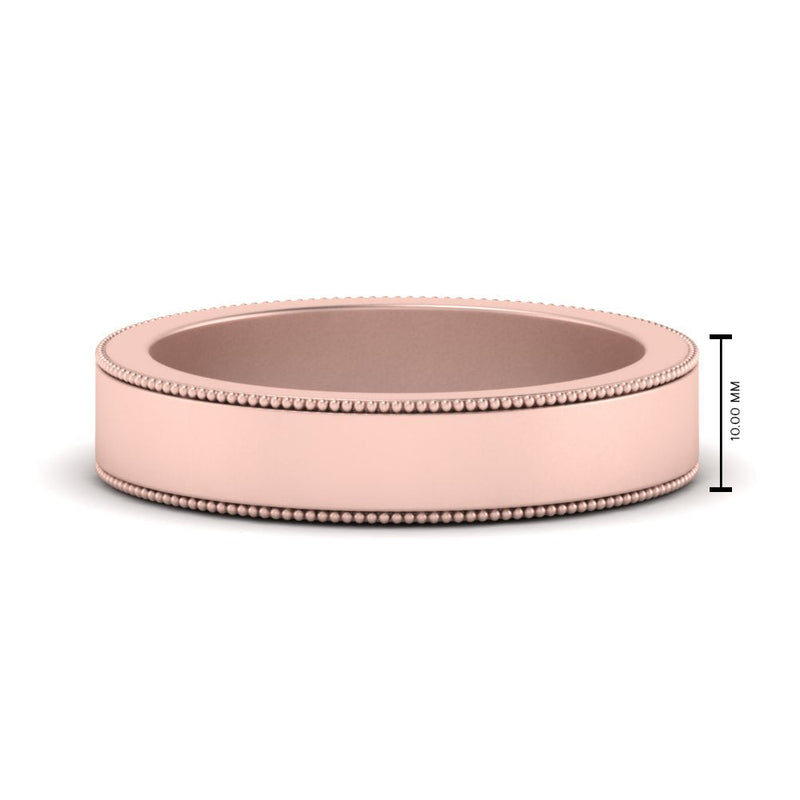 Flat Milgrain Mens Wedding Band