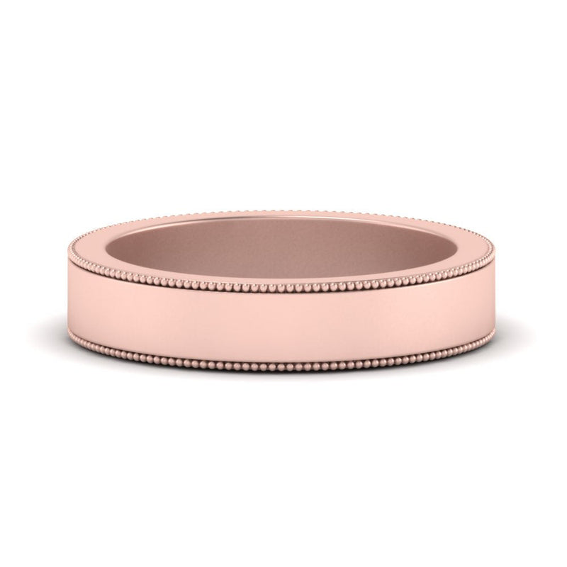 Flat Milgrain Mens Wedding Band