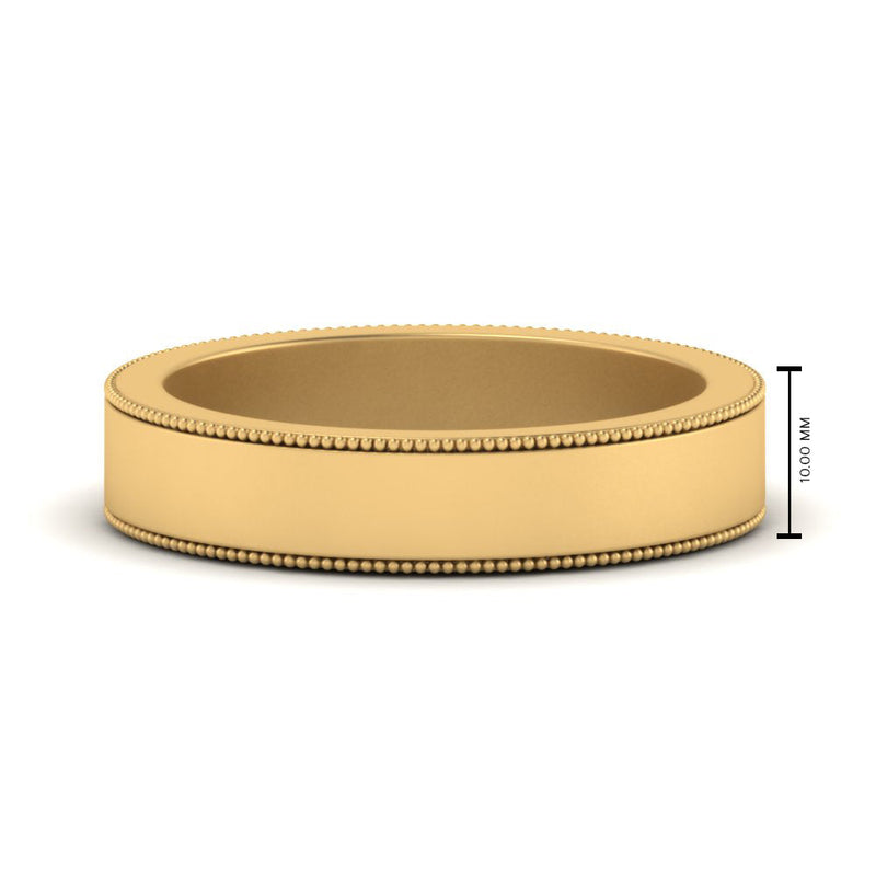 Flat Milgrain Mens Wedding Band