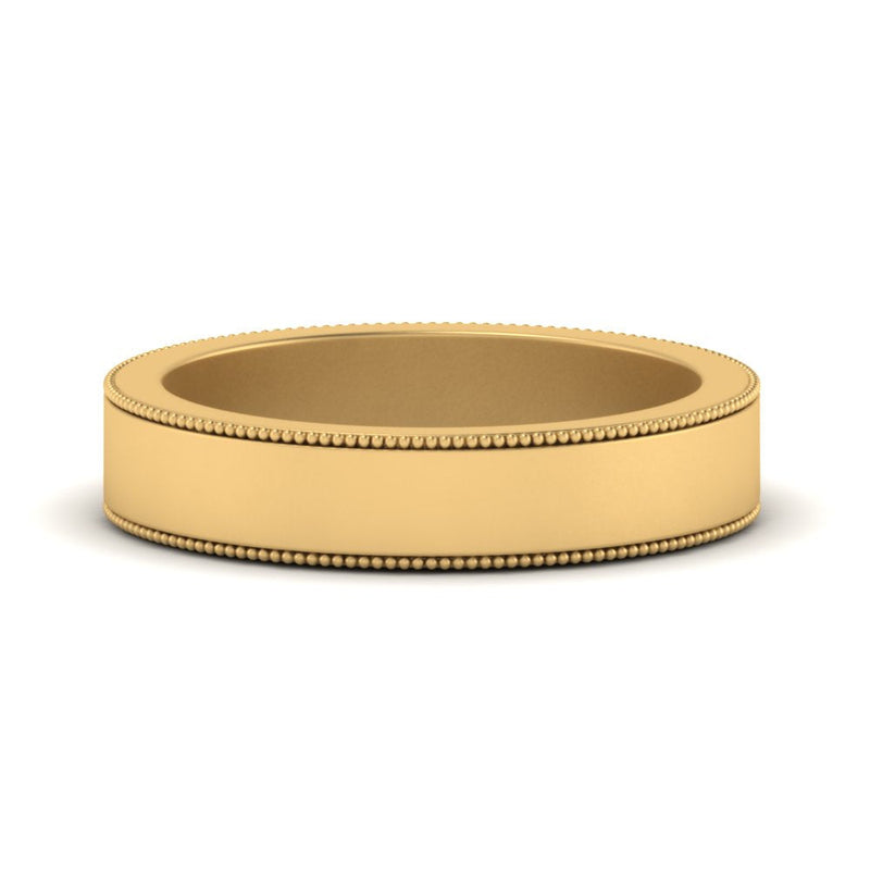 Flat Milgrain Mens Wedding Band