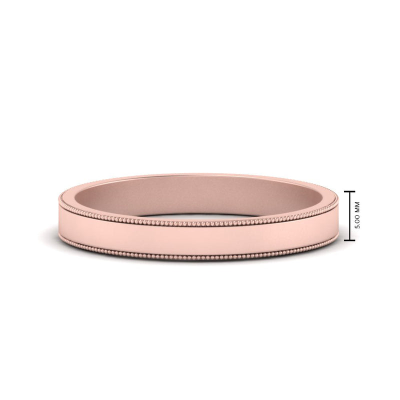 Flat Milgrain Mens Wedding Band