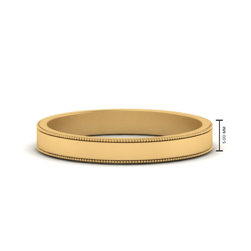 Flat Milgrain Mens Wedding Band