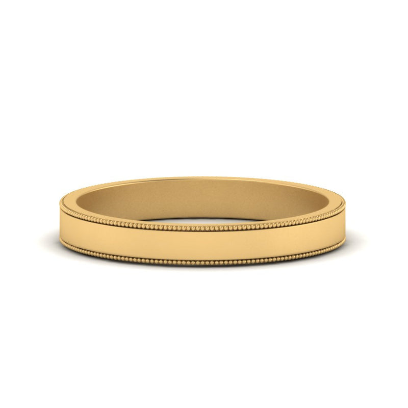 Flat Milgrain Mens Wedding Band