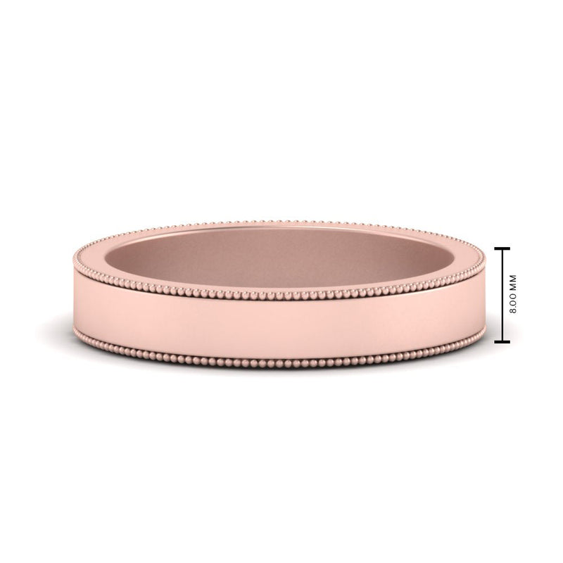 Flat Milgrain Mens Wedding Band