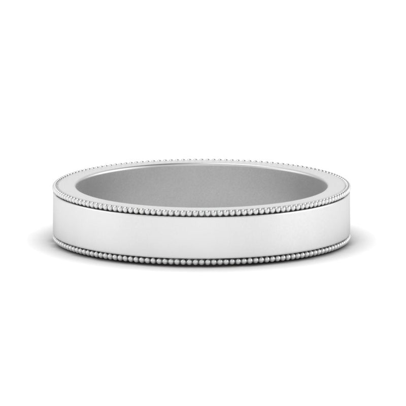Flat Milgrain Mens Wedding Band
