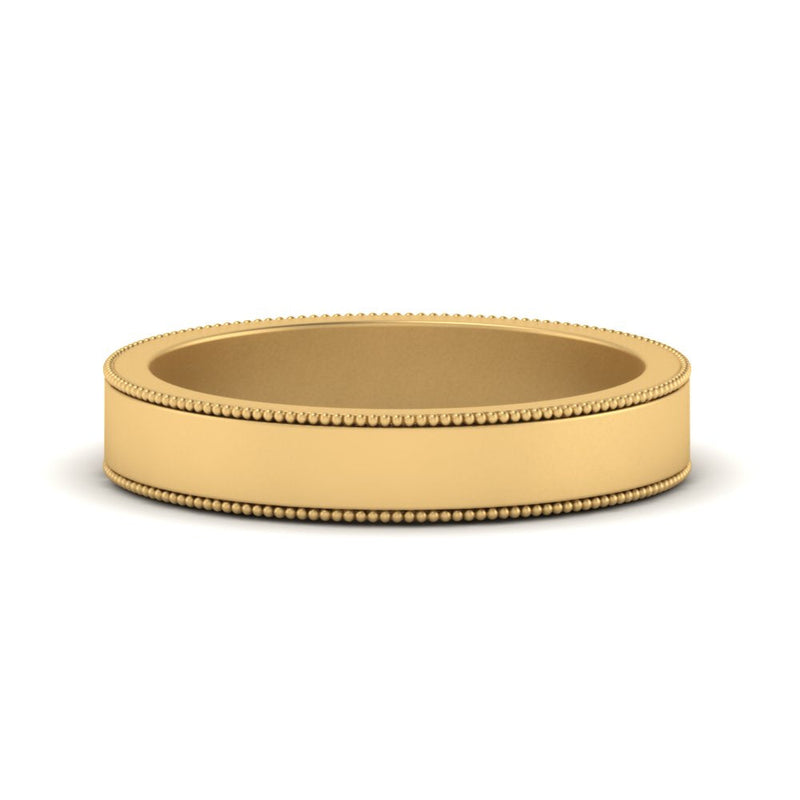 Flat Milgrain Mens Wedding Band