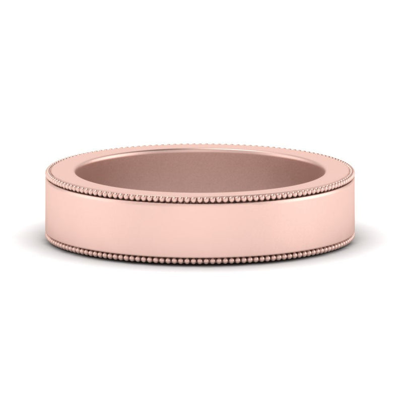 Flat Milgrain Mens Wedding Band