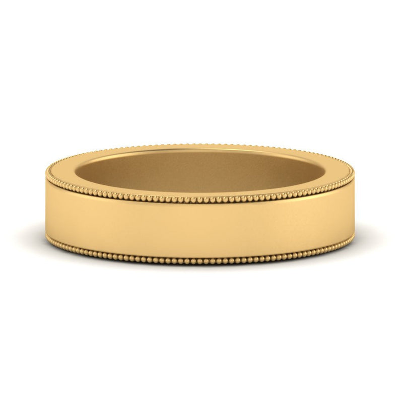 Flat Milgrain Mens Wedding Band