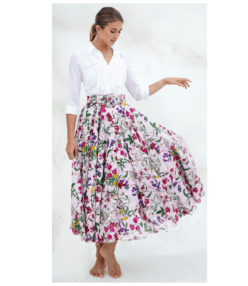 Aster Skirt Light Nude Midi Skirt