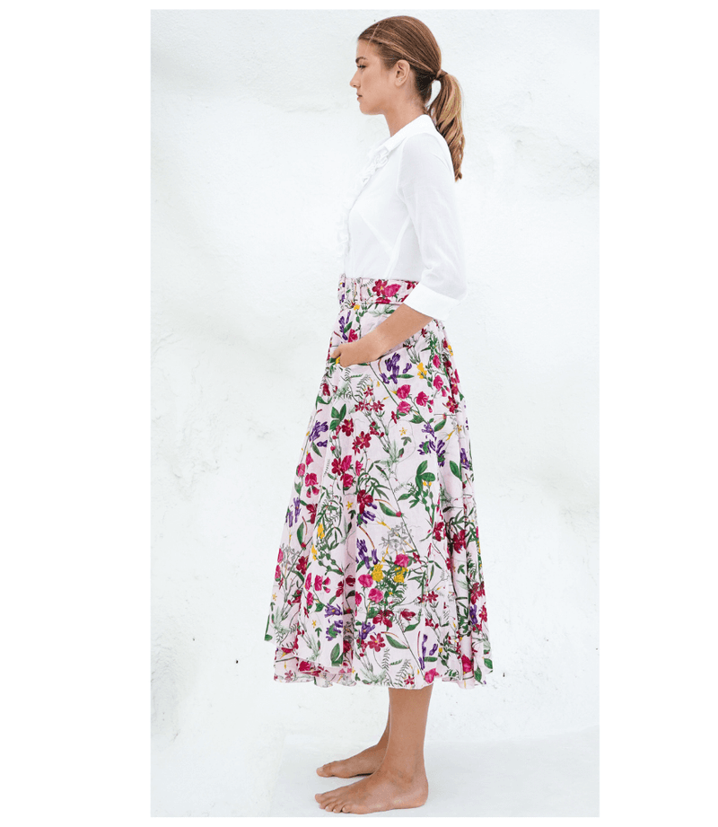 Aster Skirt Light Nude Midi Skirt