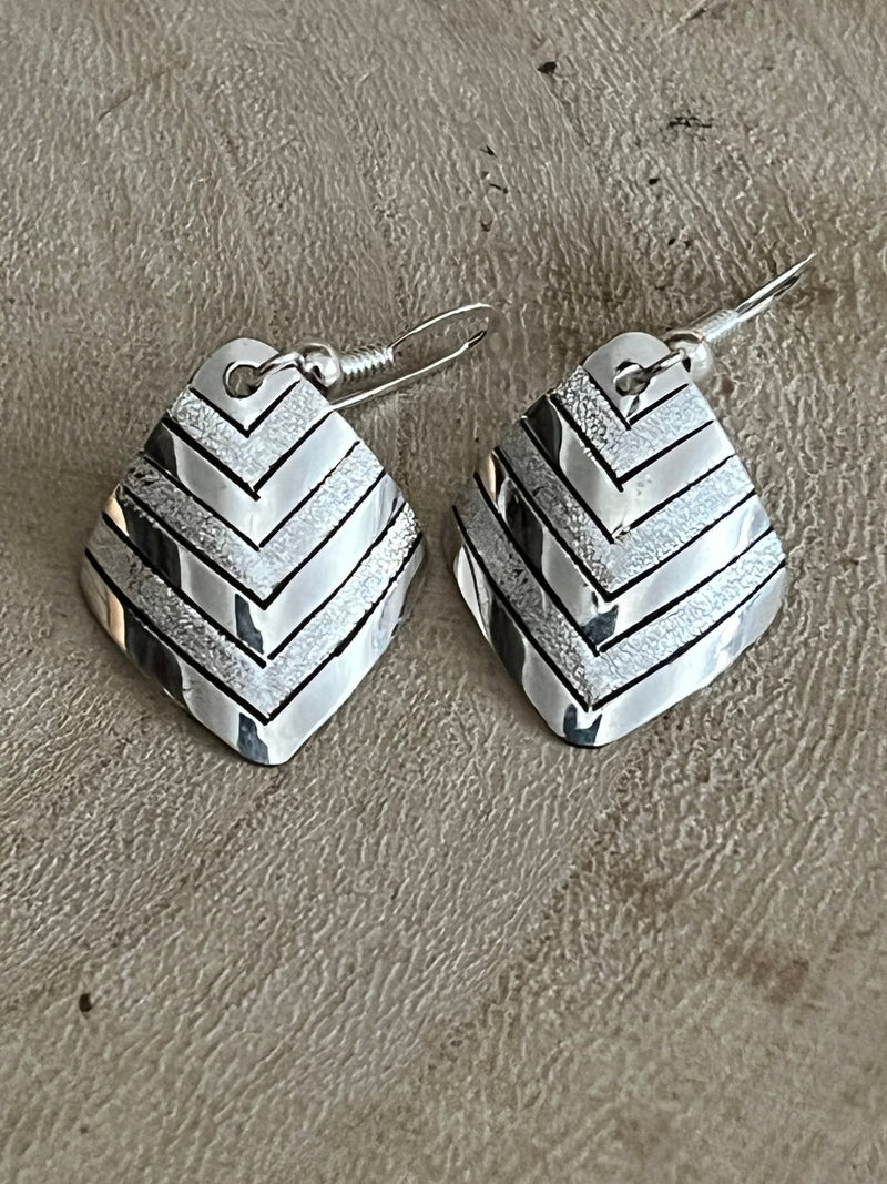 Florence Tahe Navajo Handmade Sterling silver Earrings