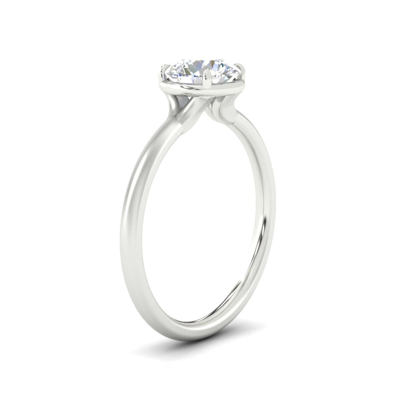 Flush Collet Solitaire Engagement Ring