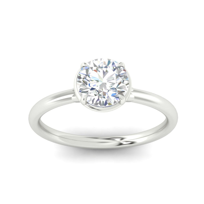 Flush Collet Solitaire Engagement Ring