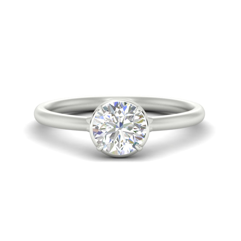 Flush Collet Solitaire Engagement Ring