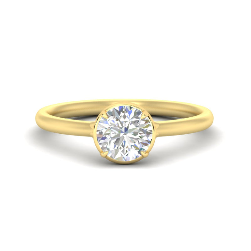 Flush Collet Solitaire Engagement Ring