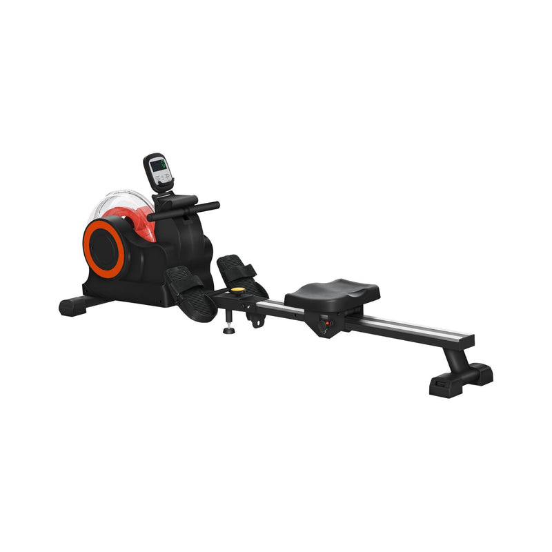 Foldable Water Rowing Machine With Adjustable Resistance, Wheels, LCD Monitor And Tablet Holder (SAK53758)