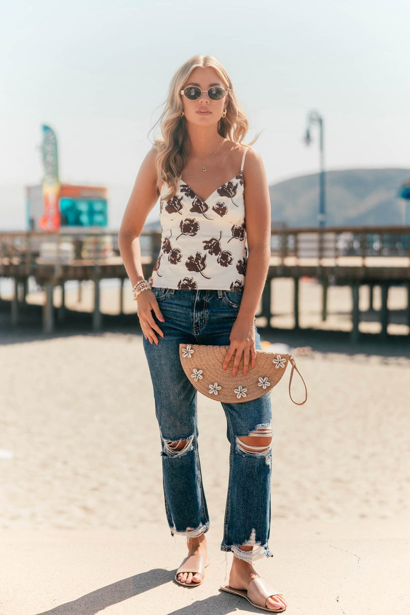 Free People Ivory Bittersweet Susie Print Top - FINAL SALE