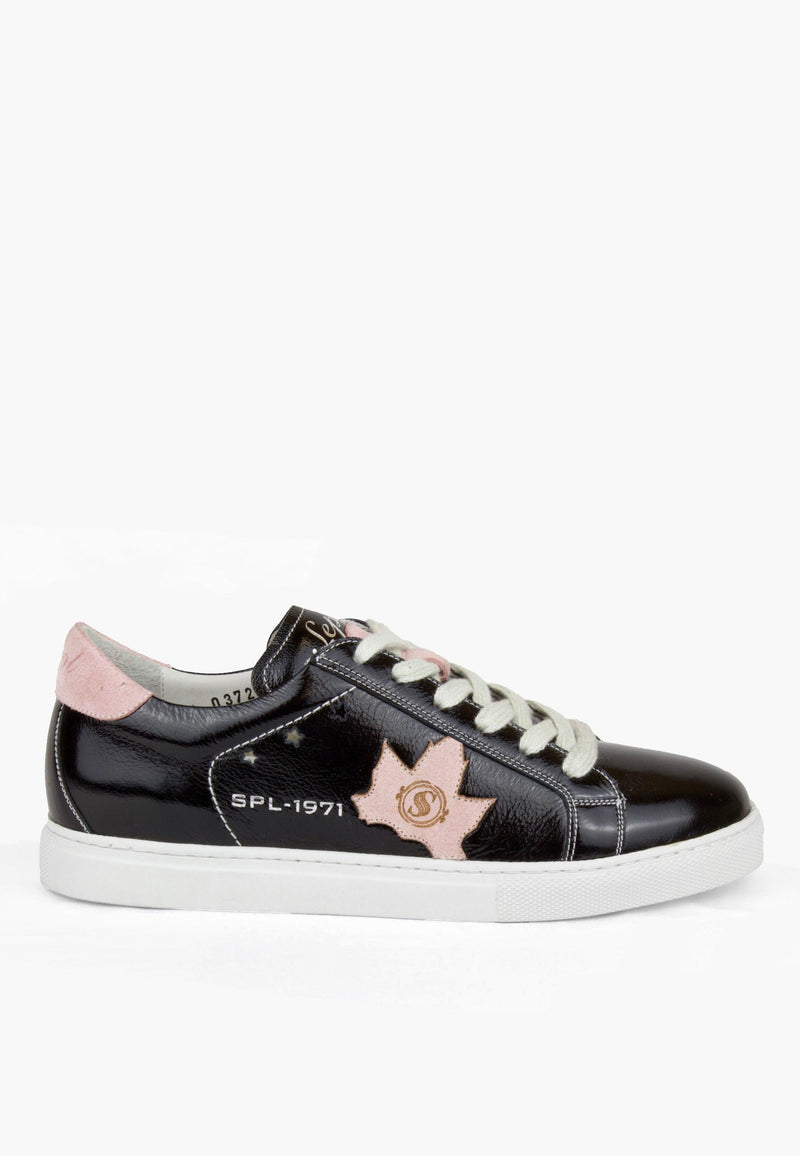 Sepol Women's Fresh Leather Sneaker Black