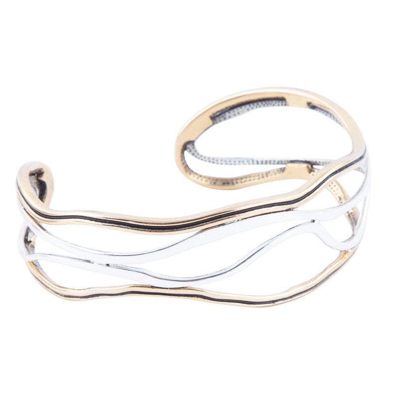 Fresh Two Toned Sterling Silver and Bronze Cuff Bracelet