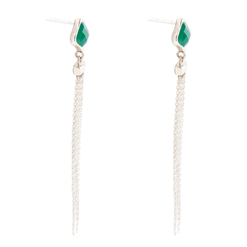 Fringed Green Onyx Earring