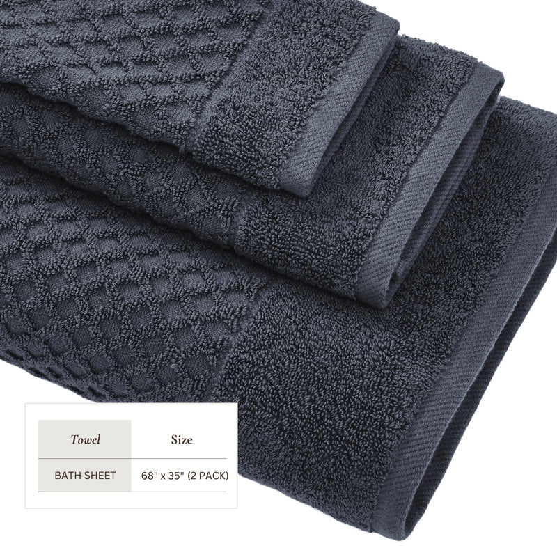 Cotton Diamond Waffle Weave Bath Towel Set - Grayson Collection