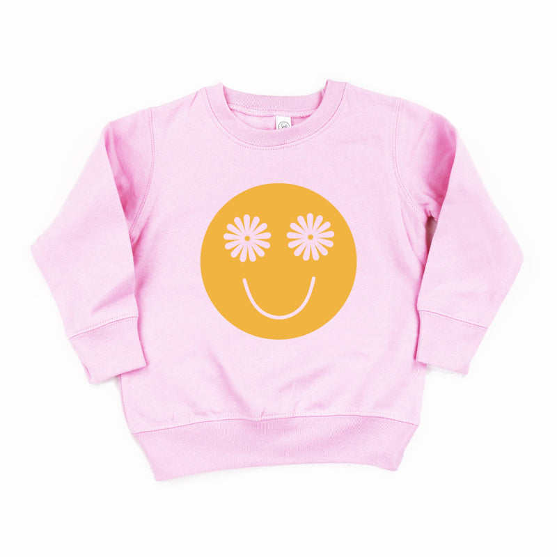Flower Eye Smiley  - Full Size Design on Front - Child Sweater