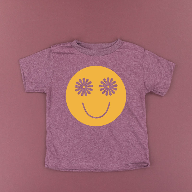 Flower Eye Smiley - Full Size Design on Front (Yellow) - Child Tee