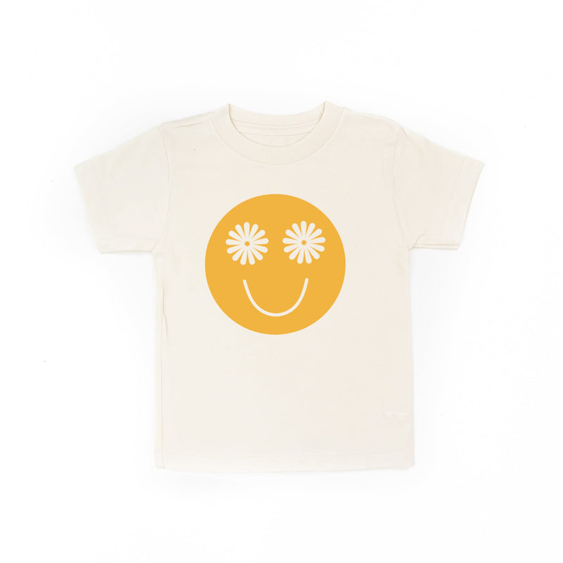 Flower Eye Smiley - Full Size Design on Front (Yellow) - Child Tee