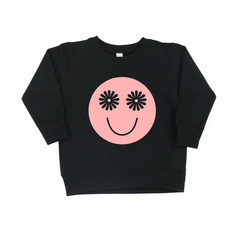 Flower Eye Smiley  - Full Size Design on Front - Child Sweater