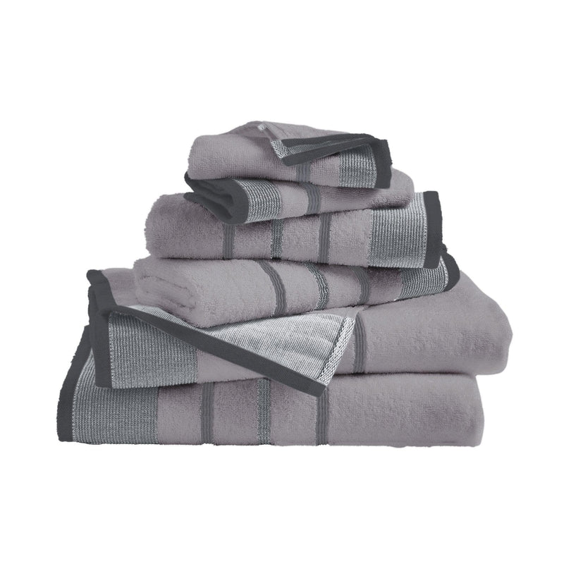 Decorative Cotton Stripe Bath Towel Set - Noelle Collection