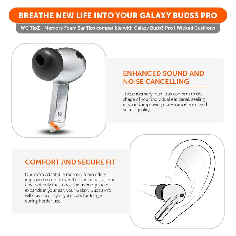 Galaxy Buds 3 Pro Memory Foam Ear Tips - WC TipZ Galaxy