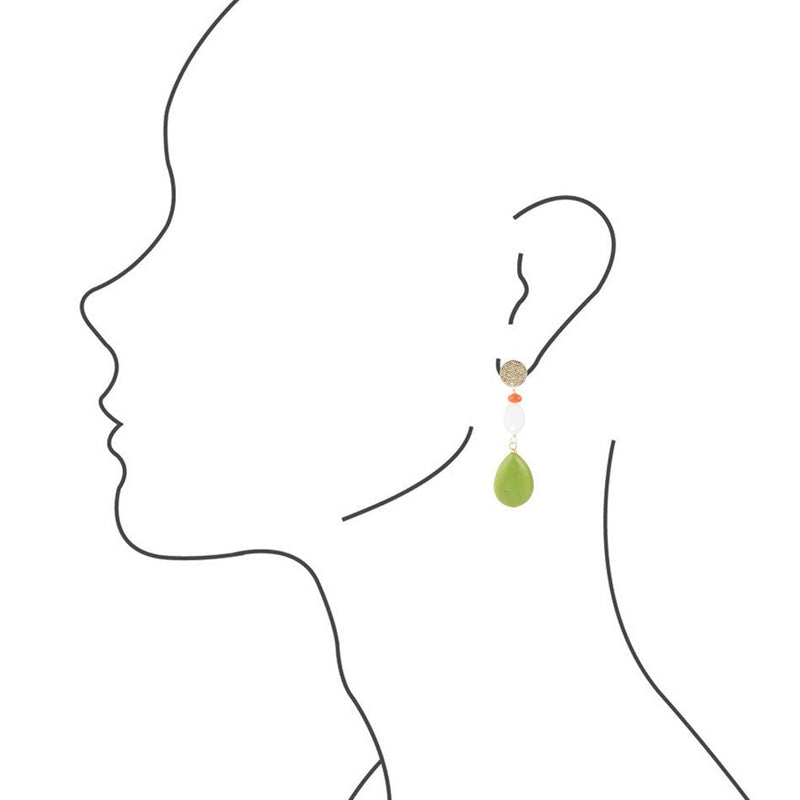 Garden Dreams Lime Turquoise Post Earrings