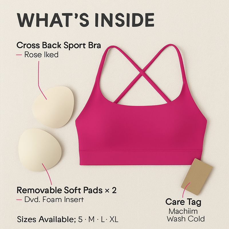 Women Cross Back Sport Bras Padded Strappy Crop Open Back Low Impact Bras Sexy Fitness Tank Tops with Removable Pads Thin Straps for Gym Yoga Workout