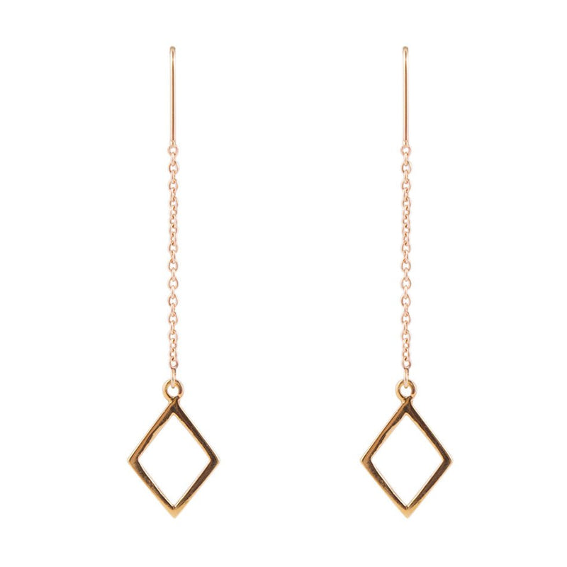 Bronze Geometric Threader Earrings