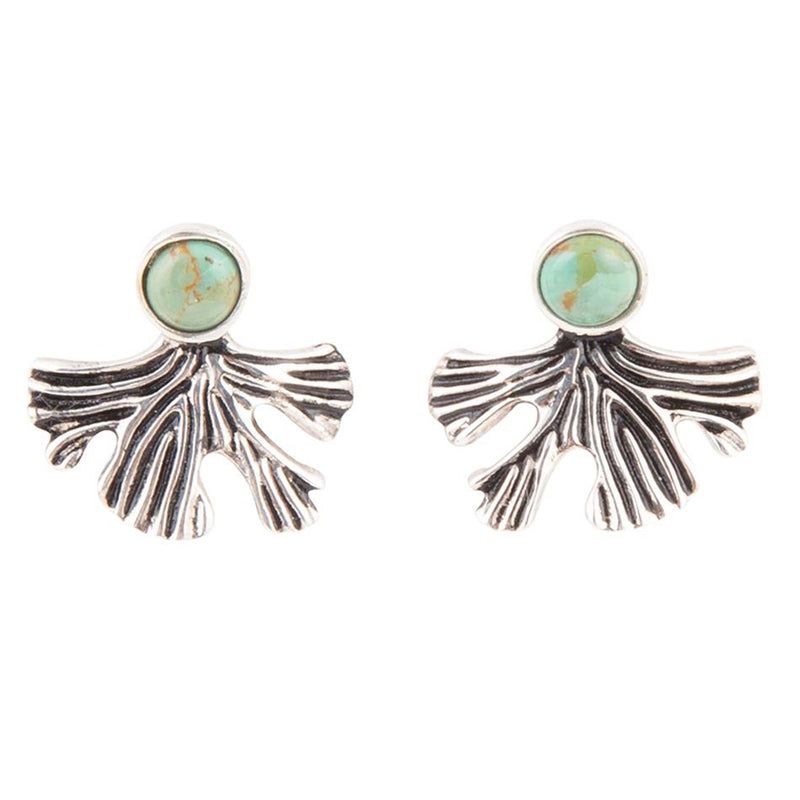 Ginko Blue Turquoise and Sterling Silver Stud Earrings