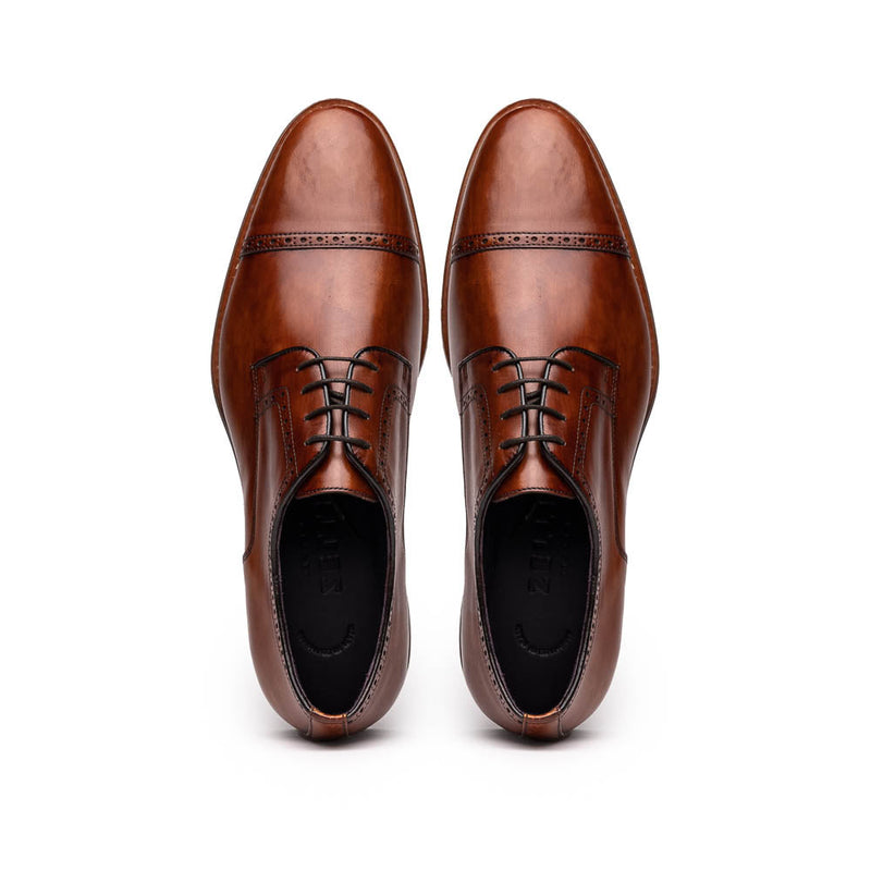 25-548-CGN GIOVANNI Italian Calfskin Lace Up Cognac