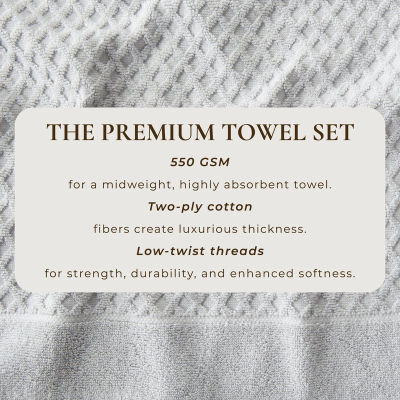Cotton Diamond Waffle Weave Bath Towel Set - Grayson Collection