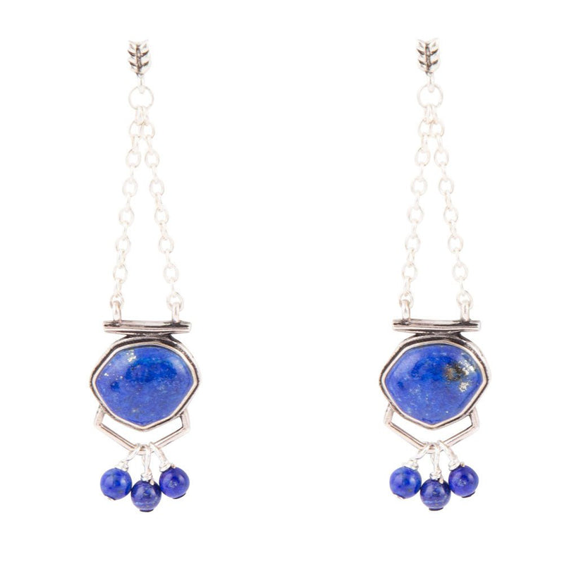 Go West Blue Lapis and Sterling Silver Drop Earrings